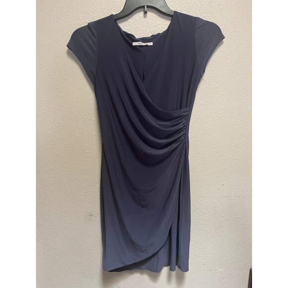 41 Hawthorn Draped Front Dress - Small - Gray colo Polyester & Spandex Blend Mad - Picture 1 of 8
